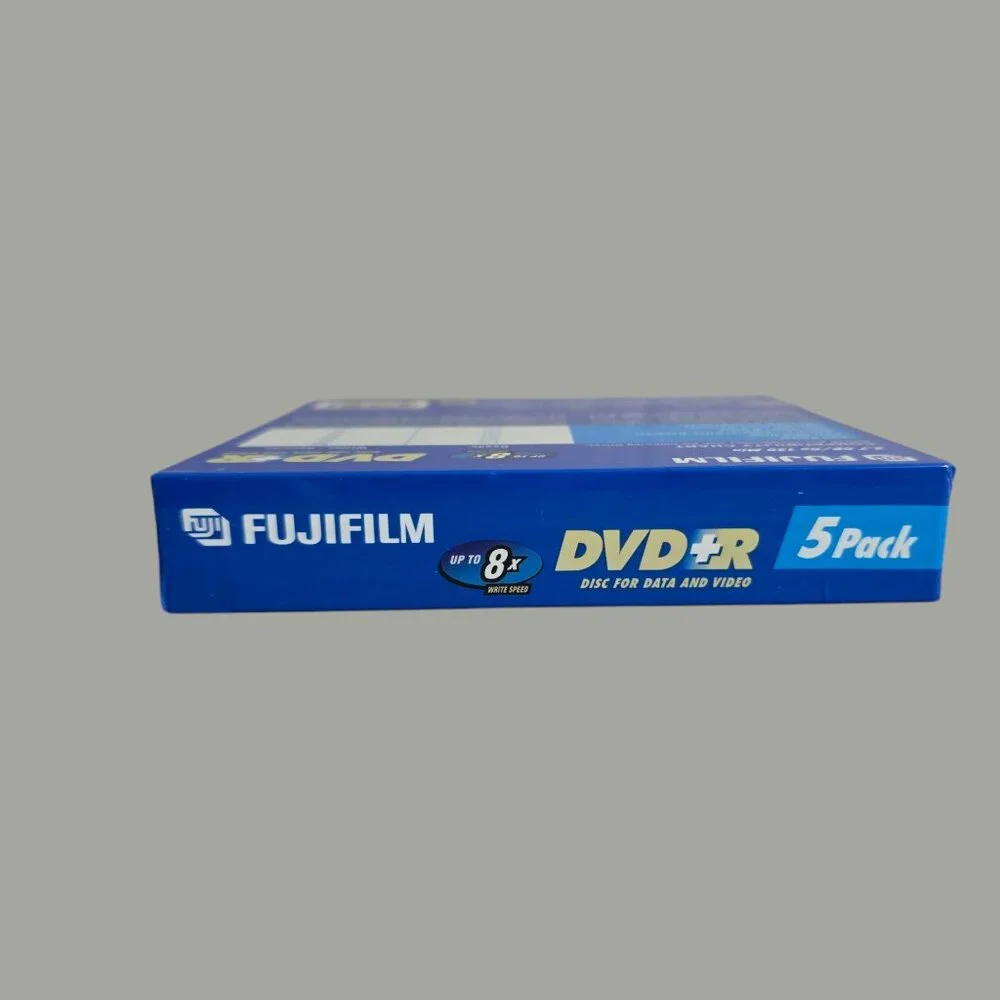 NEW Sealed 5-Pack Fujifilm Blank Media DVD+R 120 Min 4.7GB for Data & Video